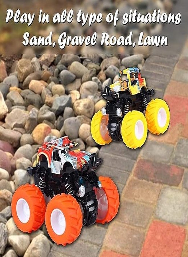 RPC99 Mini Monster Trucks Friction Powered Cars for Kids Big Rubber Tires Baby Boys Super Cars Blaze Truck Children Gift Toys (Set of 4) - Image 5